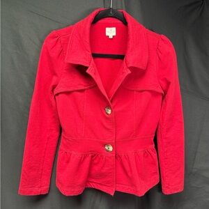 Red Sweatshirt Blazer